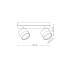 Lampa sufitowa podwójna natynkowa nowoczesna tuba regulowana spot sufitowy czarny KENDAL LP-6331/2WS TR/BK Light Prestige
